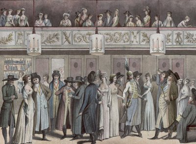 Foyer du Théâtre Montansier vid Palais-Royal). Hippolyte Destailleur Collection (1822-1893) av Louis Binet