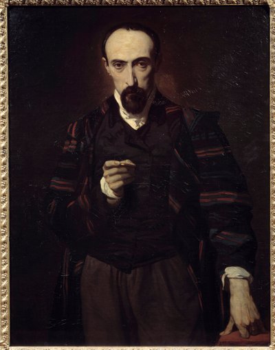 Porträtt av Achille Deveria (1800-1857) målare och gravör. Målning av Louis Boulanger (1806-1867) av Louis Boulanger