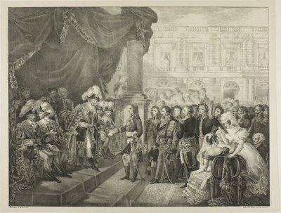 Mottagning av katalogen, skylt 29 från The Political and Military Life of Napoleon av Louis Boulanger