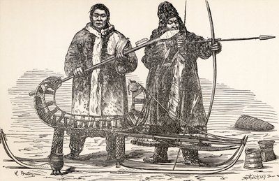 Infödda buryater från republiken Buryat, Ryssland, från Från Paris till Pekin över Siberian Snows av Victor Meignan, graverad av Smeeton-Tilly (Burne Smeeton (fl.1840-60) och Auguste Tilly (d.1898)), publ. av Louis Breton