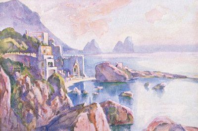 Ön Capri, från Hutchinsons pittoreska Europa publicerad av Hutchinson & Son, ca 1930 av Louis Burleigh Bruhl