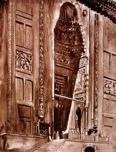 Ingången till Sultan Hassans moské, 1928 av Louis Cabanes