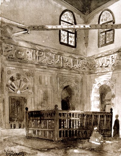 Grav i en moské, Kairo, Egypten, 1928 av Louis Cabanes