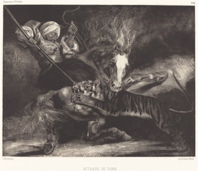 Tigerattack av Louis Candide Boulanger