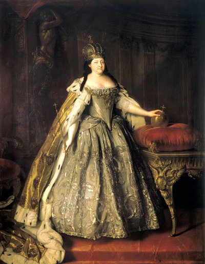 Porträtt av kejsarinnan Anna Ioannovna, 1693-1740, 1730. av Louis Caravaque