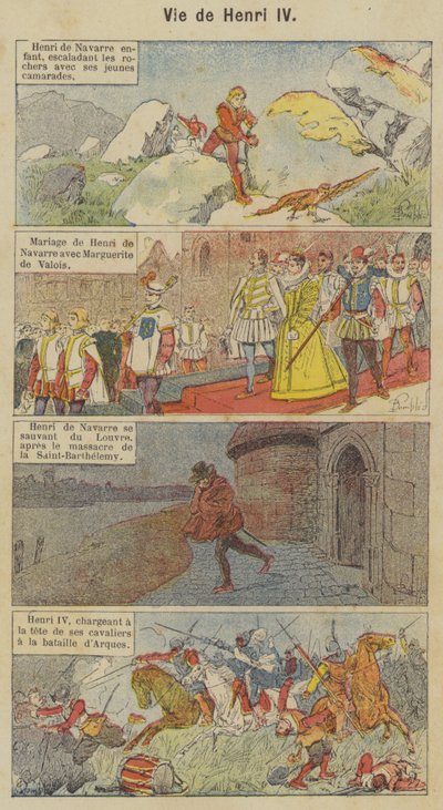 Henrik IV:s liv (litofärg) av Louis Charles (after) Bombled