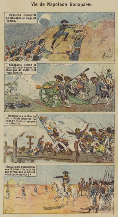 Livet av Napoleon Bonaparte (färg litho) av Louis Charles (after) Bombled