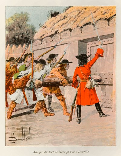 bombade Louis (1862 - 1927); Attack av Monsipi Fort av Pierre LeMoyne d