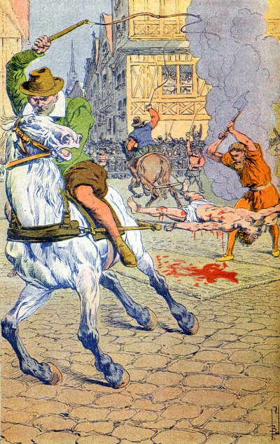 Avrättning av Francois Ravaillac av Louis Charles Bombled