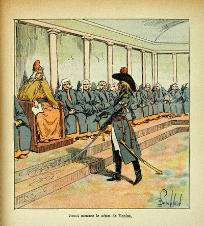 Illustration av Bombled Louis (1862-1927) från boken "The Memorial of Saint Helene" av greve Emmanuel de Las Cases (1766-1842): Junot (Jean Andoche Junot, hertig av Abrantes, känd som La Tempete av Louis Charles Bombled
