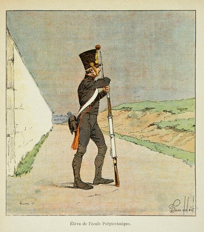 Illustration av den bombade Louis (1862-1927) från boken "The Memorial of Saint Helene" av greve Emmanuel de Las Cases (1766-1842): Student vid Polytechnic School, Privat samling av Louis Charles Bombled