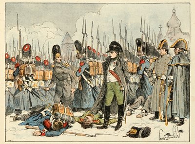 Illustration från boken "The heros of the century", anekdotiska berättelser av Dick de Lonlay och illustrerad av Louis Bombled (1862-1927). av Louis Charles Bombled