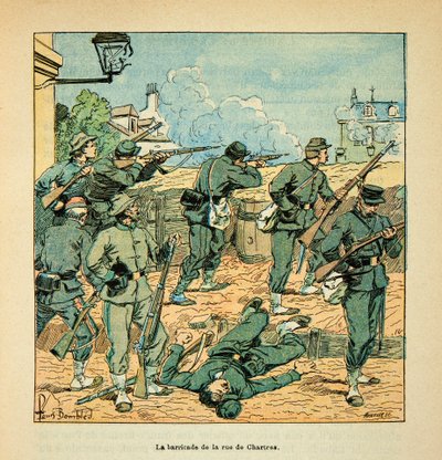 The Army of the Loire av Eugene Sergent, sa Grenest, illustrerad av Louis Bombled (1862-1927) (fransk-tyska kriget; kampanj 1870 -1871): Privat samling av Louis Charles Bombled