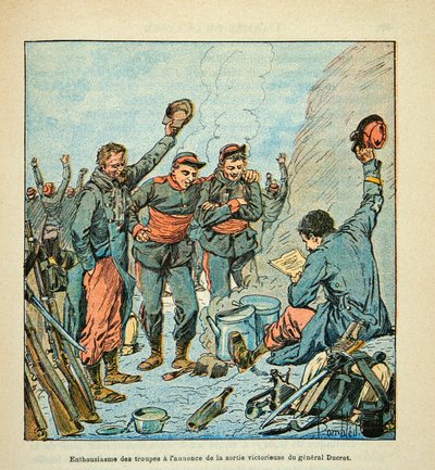 The Army of the Loire av Eugene Sergent, dit Grenest, illustrerad av Louis Bombled (1862-1927) (fransk-tyska kriget; kampanj 1870 -1871): general Ducrots utträde vid av Louis Charles Bombled