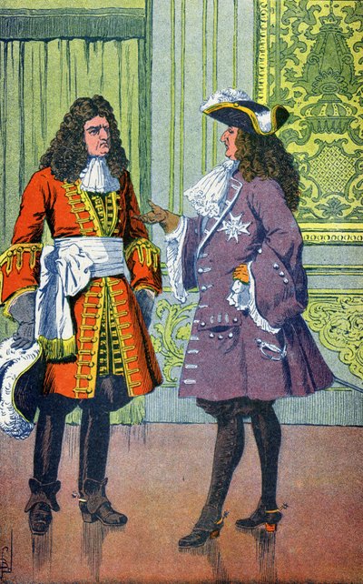 Ludvig XIV och Marechal de Villars av Louis Charles Bombled