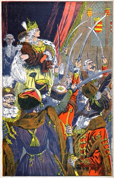 Marie Therese från Österrike och ungrarna av Louis Charles Bombled