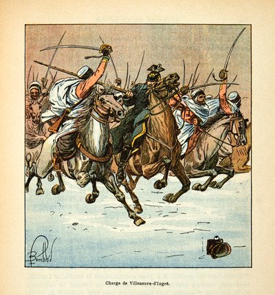 The Armee of the Loire av Eugene Sergeant, känd som Grenest, illustrerad av Louis Bombled (1862-1927) (fransk-tyska kriget; fälttåg 1870 -1871): Ansvar för de tredje afrikanska jägarna i slaget vid Villeneuve d