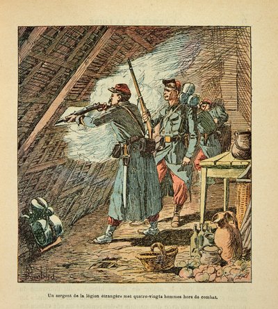 The Armee of the Loire av Eugene Sergent, känd som Grenest, illustrerad av Louis Bombled (1862-1927) (fransk-tyska kriget; kampanj 1870 -1871): Slaget vid Orleans den 11 oktober av Louis Charles Bombled
