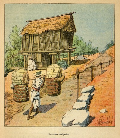 The War in Madagascar-Anekdotisk historia om de franska expeditionerna 1885-1895 av Henri Galli dit Galllichet (1854-1922), illustrerad av Louis Bombled (1862-1927): A Malagasy case in the 19th century, Private Collection av Louis Charles Bombled