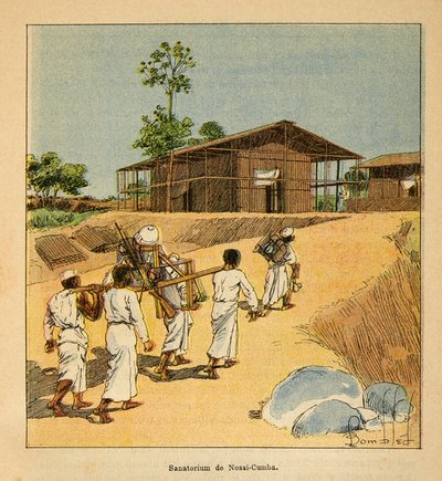 Kriget i Madagaskar-Anekdotisk historia om de franska expeditionerna 1885-1895 av Henri Galli dit Galllichet (1854-1922), illustrerad av Louis Bombled (1862-1927): Ett sanatorium i Nossi-Cumba på 1800-talet, delsamling av Louis Charles Bombled