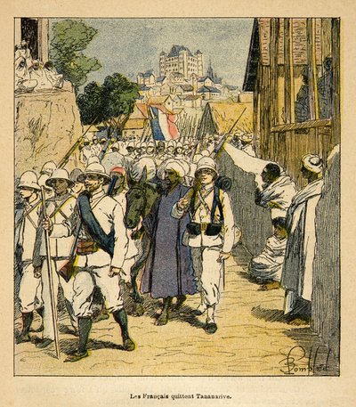 Kriget i Madagaskar-Anekdotisk historia om de franska expeditionerna 1885-1895 av Henri Galli dit Galllichet (1854-1922), illustrerad av Louis Bombled (1862-1927): Privat samling av Louis Charles Bombled