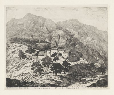 Montalba-le-Château (Frankrijk) Montalba Pyr[eneas]s. orient[ale]s (titel på objekt) av Louis Charles Hora Siccama