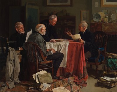 Olika åsikter (olja på duk) av Louis Charles Moeller