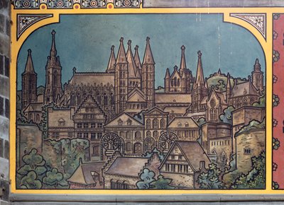 Järnvägsstationsbyggnad (Sint-Pietersstation). Interiör. 1912. Entréhallen. av Louis Cloquet