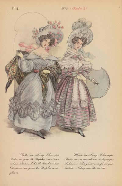 Franskt mode: 1830, Karl X (färglitografi) av Louis Colas