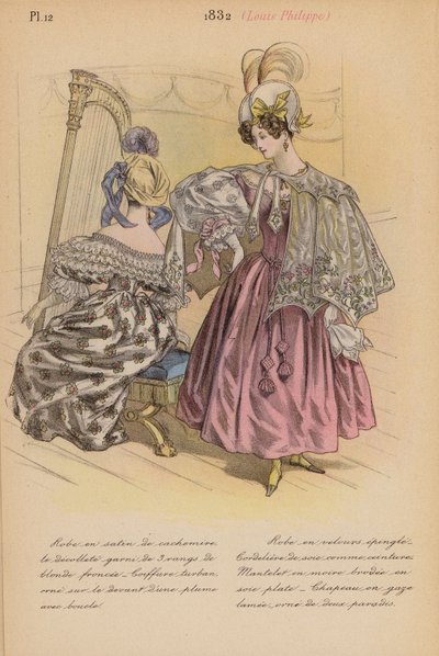 Franskt mode: 1832, Louis-Philippe (färglitografi) av Louis Colas