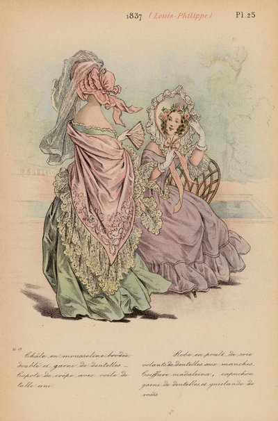 Franskt mode: 1837, Louis-Philippe (färglitografi) av Louis Colas