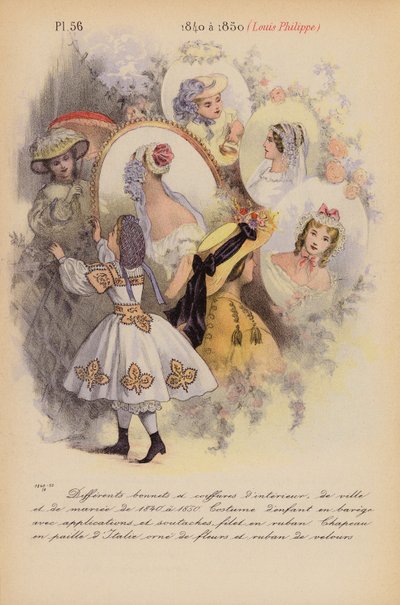 Franskt mode: 1840 a 1850, Louis-Philippe (färglitografi) av Louis Colas