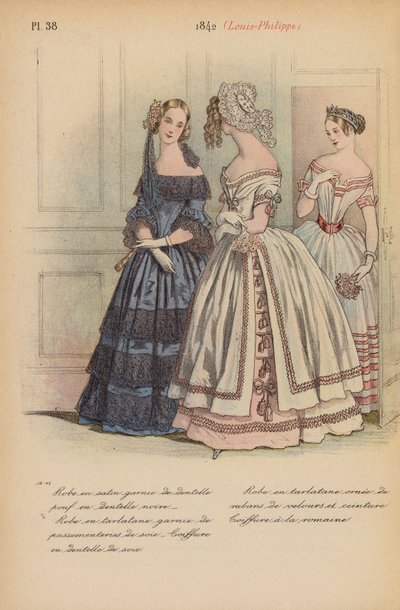 Franskt mode: 1842, Louis-Philippe (färglitografi) av Louis Colas