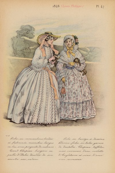 Franskt mode: 1846, Louis-Philippe (färglitografi) av Louis Colas