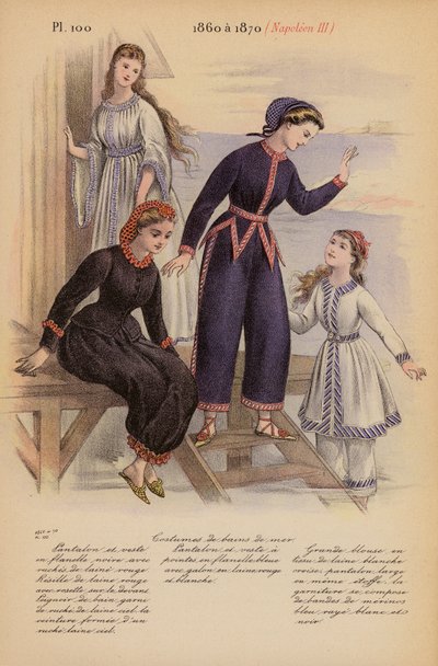 Franskt mode: 1860 a 1870, Napoleon III (färglitografi) av Louis Colas