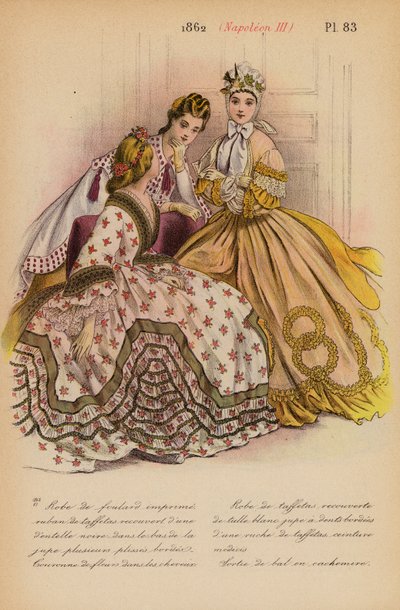Franskt mode: 1862, Napoleon III (färglitografi) av Louis Colas