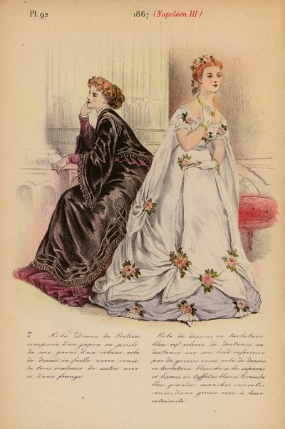 Franskt mode: 1867, Napoleon III (färglitografi) av Louis Colas