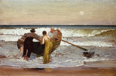 Skjuter av båten, Sea Bright, New Jersey av Louis Comfort Tiffany