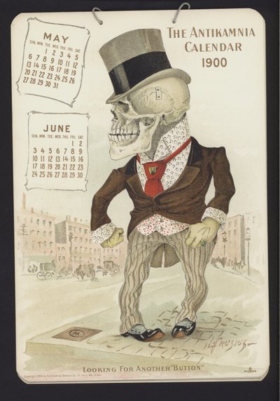 Illustration för Antikamnia-kalendern, 1900 av Louis Crucius or Crusuius