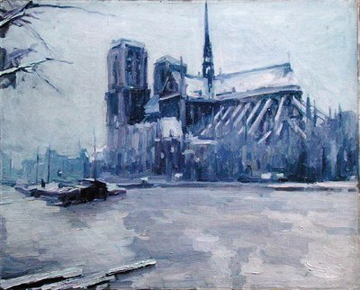 Notre-Dame vid tiden för översvämningarna av Louis Degallaix
