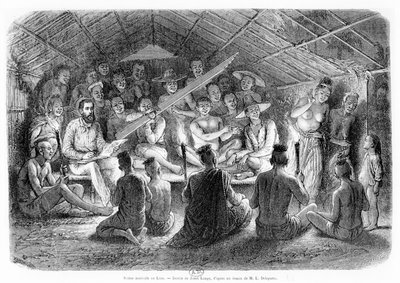 Musikalisk soaré i Laos, 1867 av Louis Delaporte