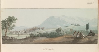 Utsikt på Avellino Vy över Avellino (titel på objekt) Resor i Italien, Sicilien och Malta - 1778 (serietitel) av Louis Ducros