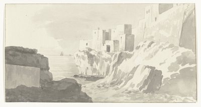 Utsikt över Polignano Utsikt över staden Polignano (titel på objekt) Resor i Italien, Sicilien och Malta - 1778 (serietitel) av Louis Ducros