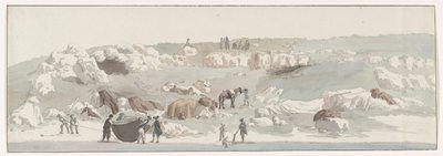 Utsikt över den lilla tillflyktsort från Luogo Vivo på de vaarroute San Vito Utsikt över den lilla hamnen i Luogo Vivo sydost om Cape San Vito tagen från skeppet (titel på objektet) Resor i Italien, Sicilien och Malta - 1778 (serietitel) av Louis Ducros