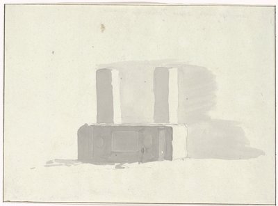Forntida sarkofag som fungerar som ett dricksvattentråg i Terracina Sarcophage ancien, servant d