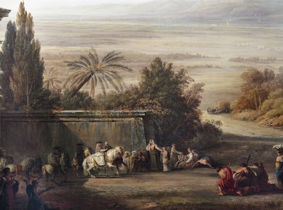 Pius VI besöker Pontine Marshes av Louis Ducros