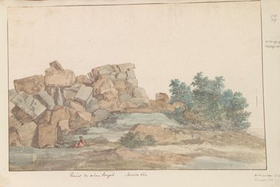 Resten van Zeus Olympus tempel vid Agrigento Ruinerna av samma tempel. Andra vy (titel på objekt) Resor i Italien, Sicilien och Malta - 1778 (serietitel) av Louis Ducros