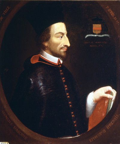 Porträtt av Jansénius (1585 - 1638) av F. Ipris 1659. av Louis Dutielt