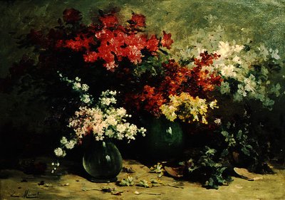 Still Life of Spring Flowers (olja på duk) av Louis Emile Minet