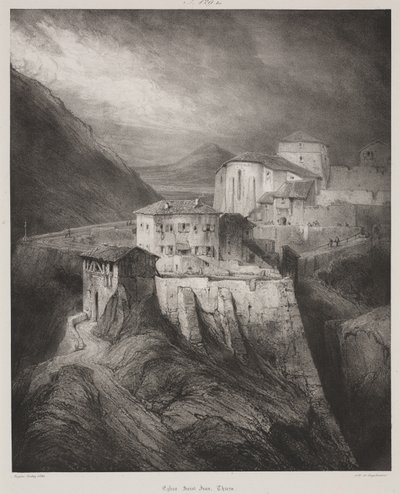 Kyrkan Saint Jean, Thiers, Auvergne av Louis Eugene Gabriel Isabey